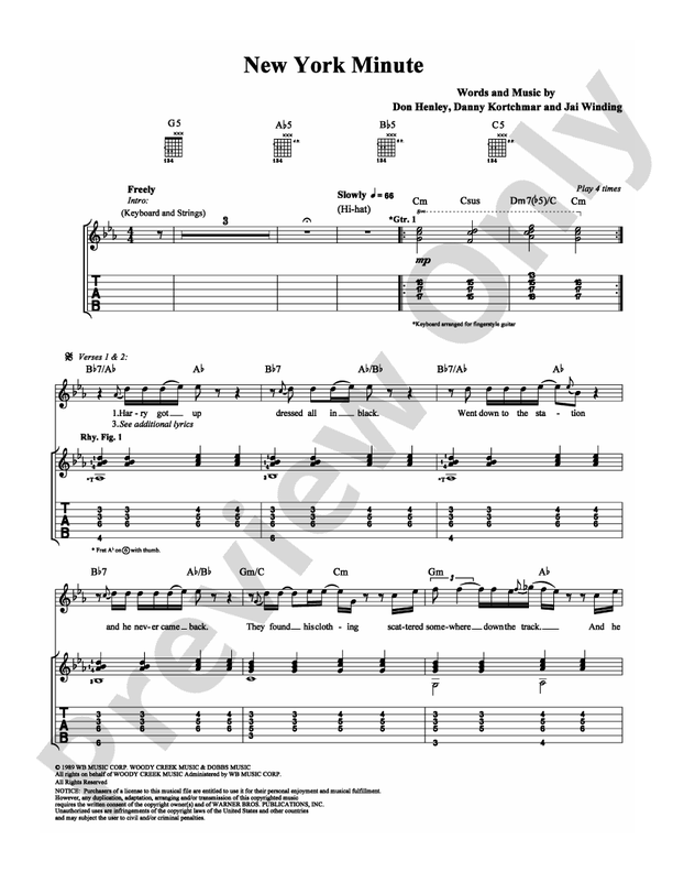New York Minute - Guitar TAB (Digital Download)