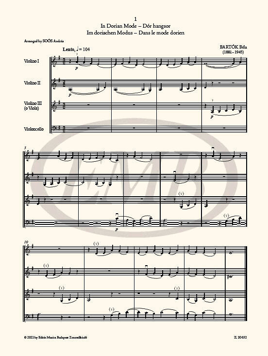 Bartok - The Microcosm of String Ensemble Music Volume 2 - String Orchestra edited by Soos/Borsos EMB Z20032