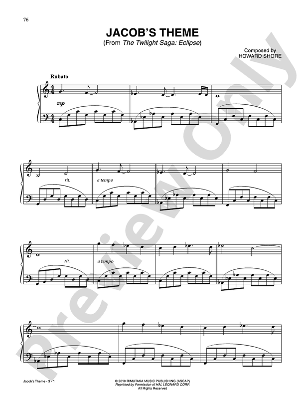 Jacob's Theme - Piano (Digital Download)