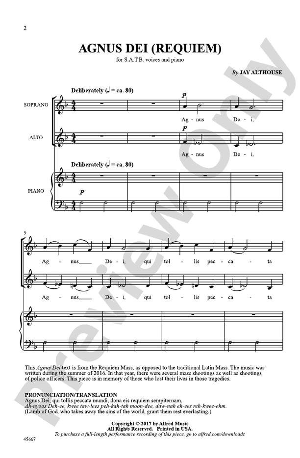 Agnus Dei (Requiem) - SATB Choral Octavo (Digital Download)