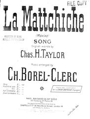 La Mattchiche - Vocal/Piano (Digital Download)