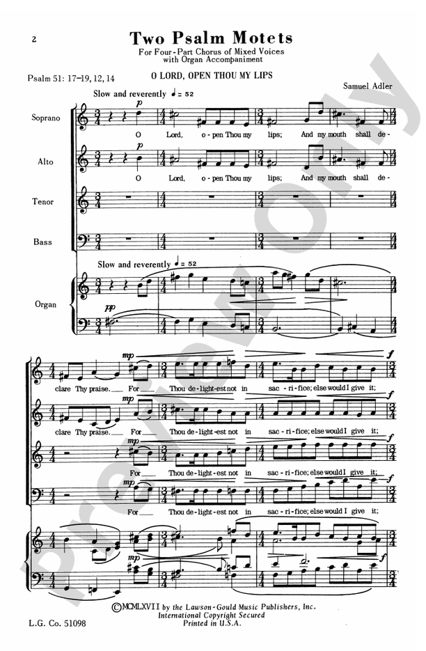 Two Psalm Motets - SATB Choral Octavo (Digital Download)