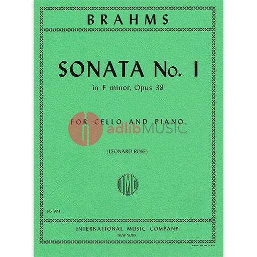 Brahms - Sonata #1 Op38 Emin - Cello/Piano Accompaniment IMC IMC0904