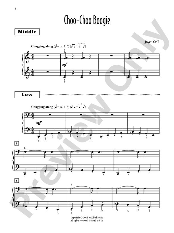 Choo-Choo Boogie - 1 Piano, 6 Hands (Digital Download)