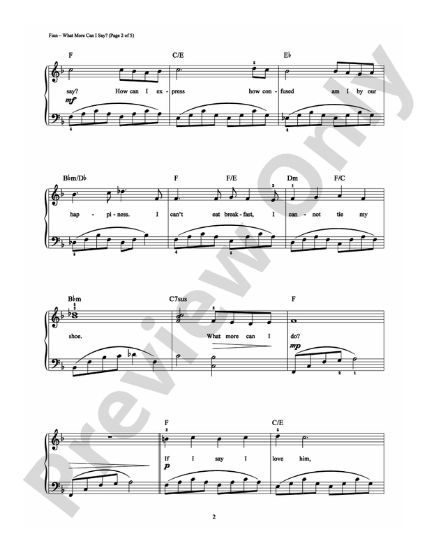 What More Can I Say - Arr. Dan Coates - Easy Piano (Digital Download)