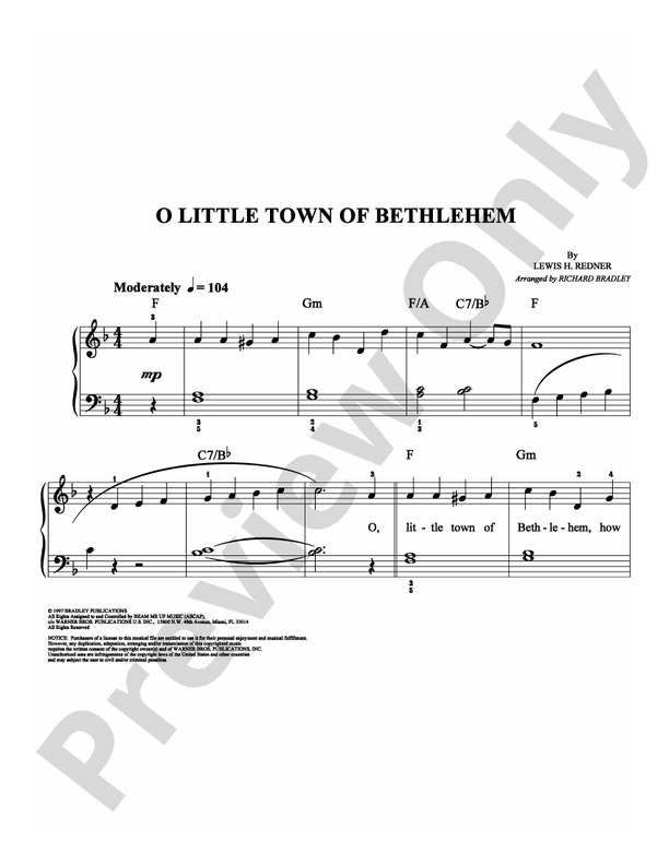 O Little Town of Bethlehem - DSM-PS-0000374 - Easy Piano (Digital Download)