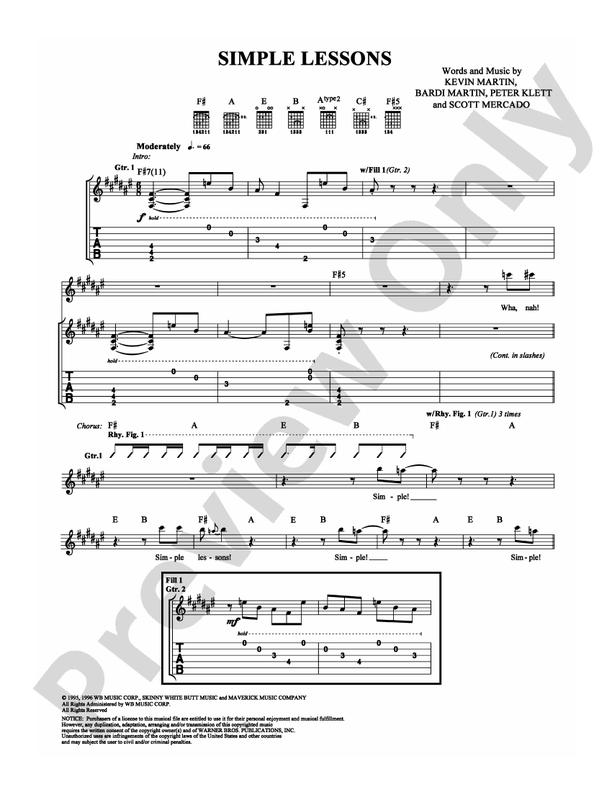 Simple Lessons - Guitar TAB (Digital Download)