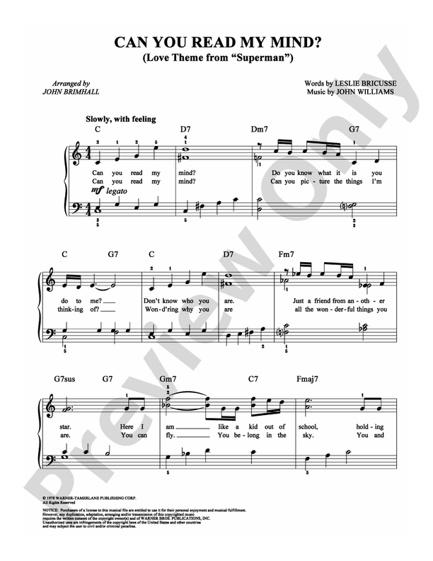 Can You Read My Mind? (Love Theme from "Superman") - DSM-PS-0008820 - Easy Piano (Digital Download)