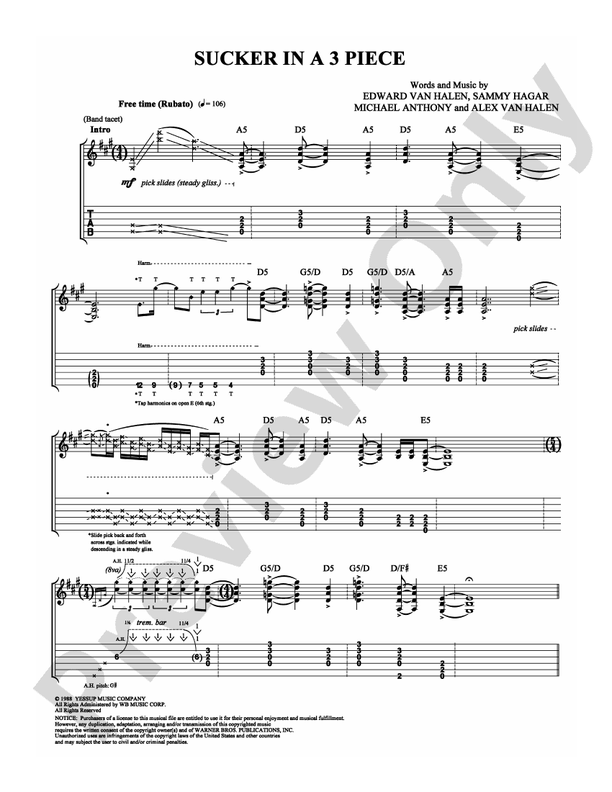 Sucker in a 3 Piece - Guitar TAB (Digital Download)