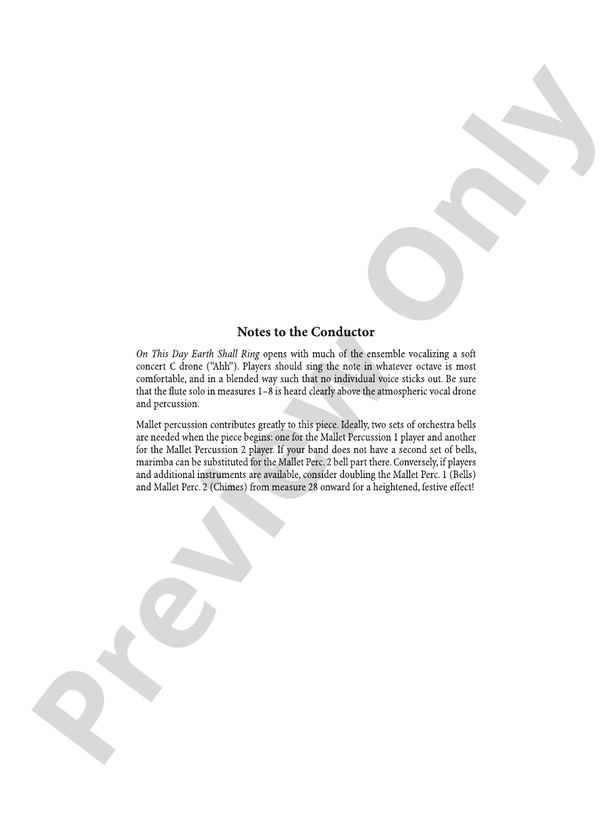 On This Day Earth Shall Ring - Concert Band Conductor Score & Parts (Digital Download)