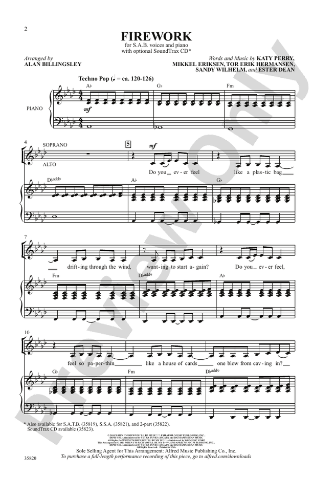 Firework – SAB Choral Octavo (Digital Download)