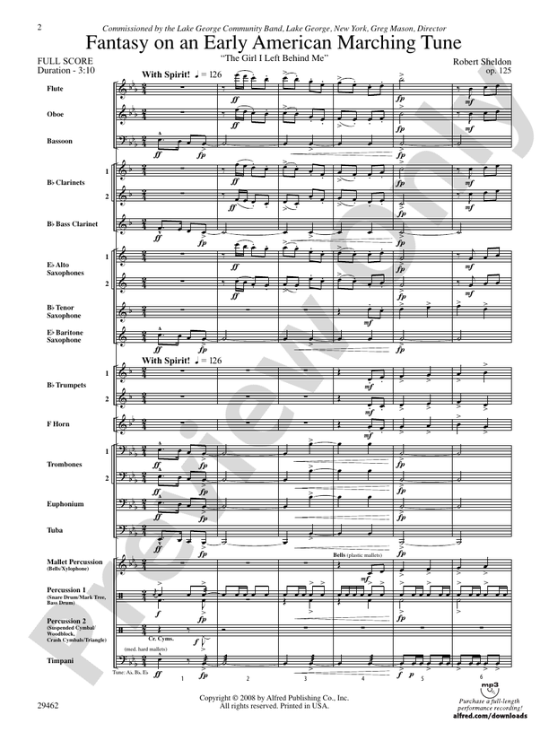 Fantasy on an Early American Marching Tune - Concert Band Conductor Score & Parts (Digital Download)