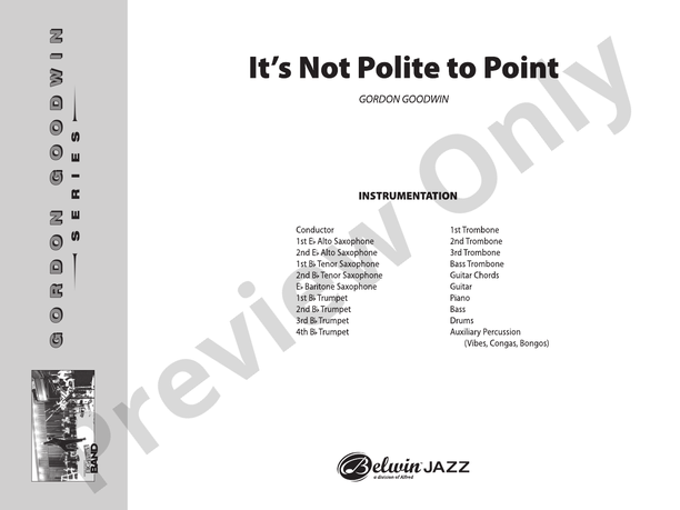 It's Not Polite to Point - Jazz Ensemble Conductor Score & Parts(Digital Download)