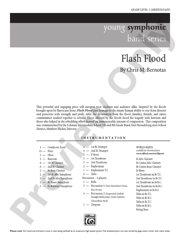 Flash Flood - Concert Band Conductor Score & Parts (Digital Download)