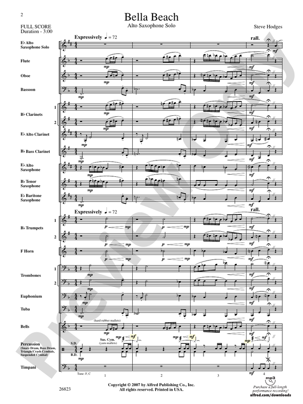 Bella Beach - Concert Band Conductor Score & Parts (Digital Download)