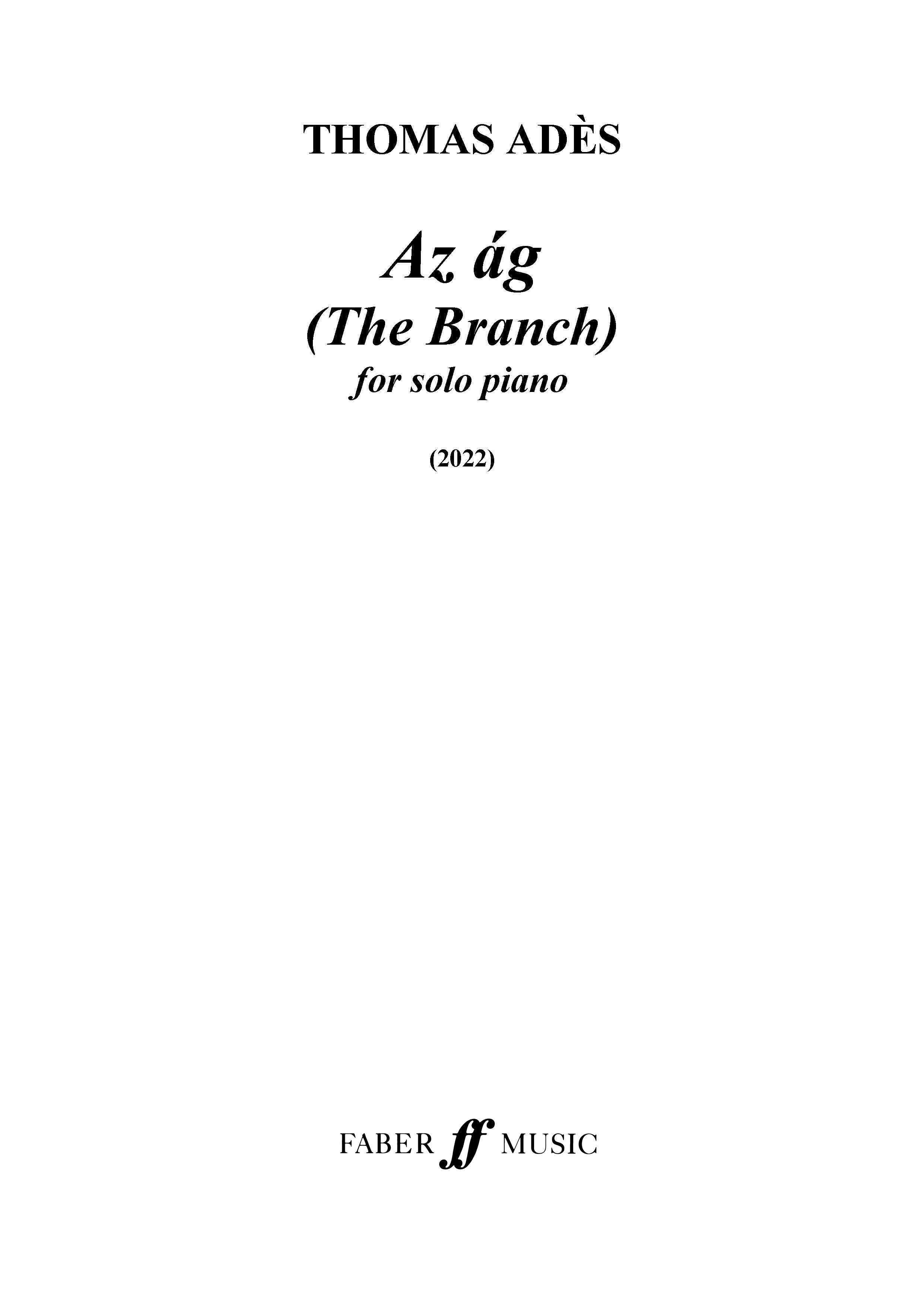 Az ág (The Branch) - Piano Solo (Digital Download)