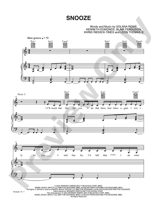 Snooze - SZA - PVG (Digital Download)