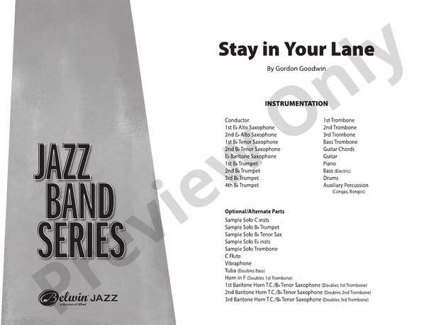 Stay in Your Lane – Jazz Ensemble Conductor Score & Parts (Digital Download)