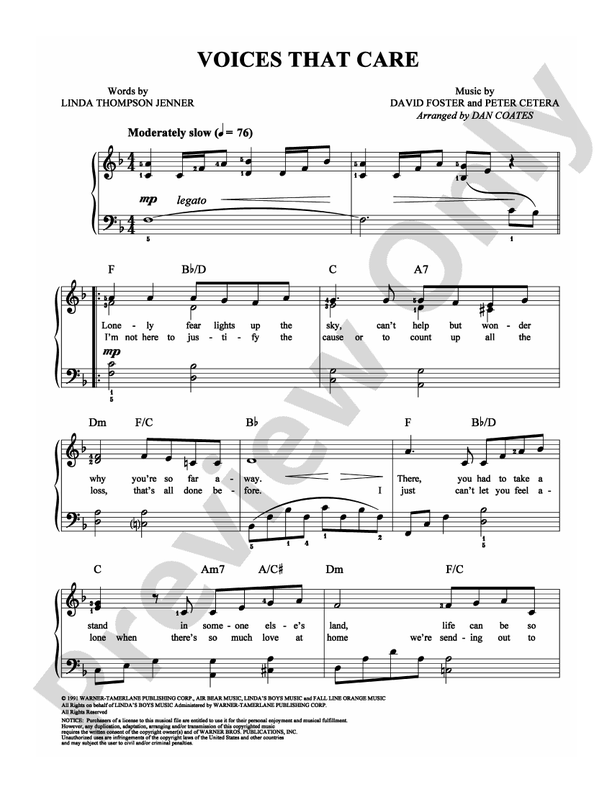 Voices That Care - Arr. Dan Coates - Easy Piano (Digital Download)