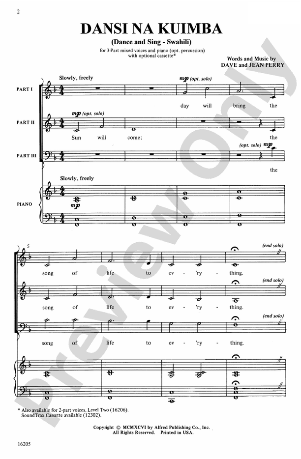 Dansi Na Kuimba (Dance and Sing-Swahili) – 3-Part Mixed Choral Octavo (Digital Download)