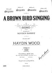 A Brown Bird Singing - D Major Vocal/Piano (Digital Download)