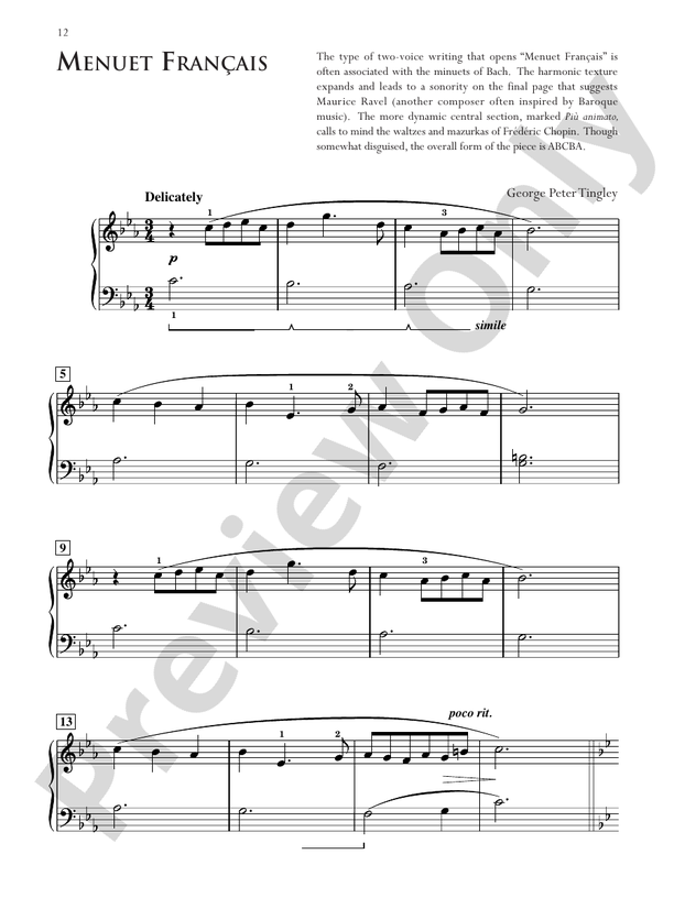 Menuet Francais - Piano (Digital Download)