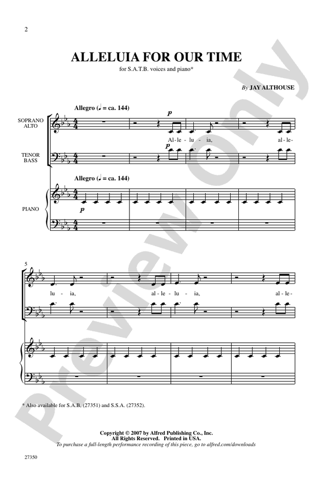 Alleluia for Our Time - SATB Choral Octavo (Digital Download)