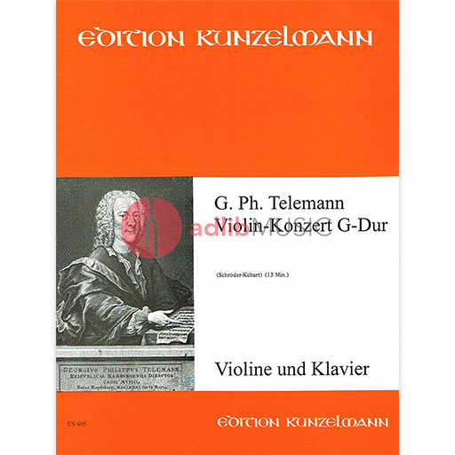CONCERTO G MAJ VLN/PNO - TELEMANN - VIOLIN - KUNZELMANN