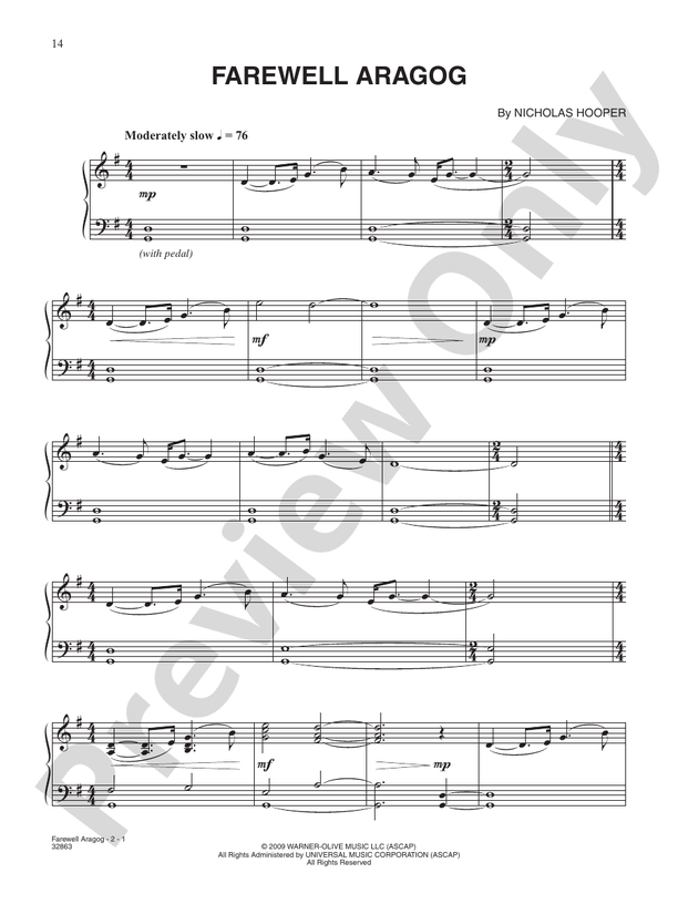 Farewell Aragog (from "Harry Potter and the Half-Blood Prince") - Piano Digital Download)