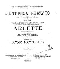 Didn't Know The Way To (from 'Arlette') - Voice/Piano (Digital Download)