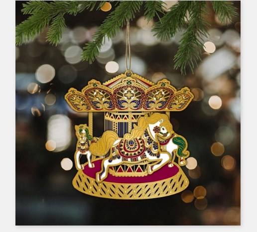Deva Adornments Music Christmas Decoration Brass Carousel