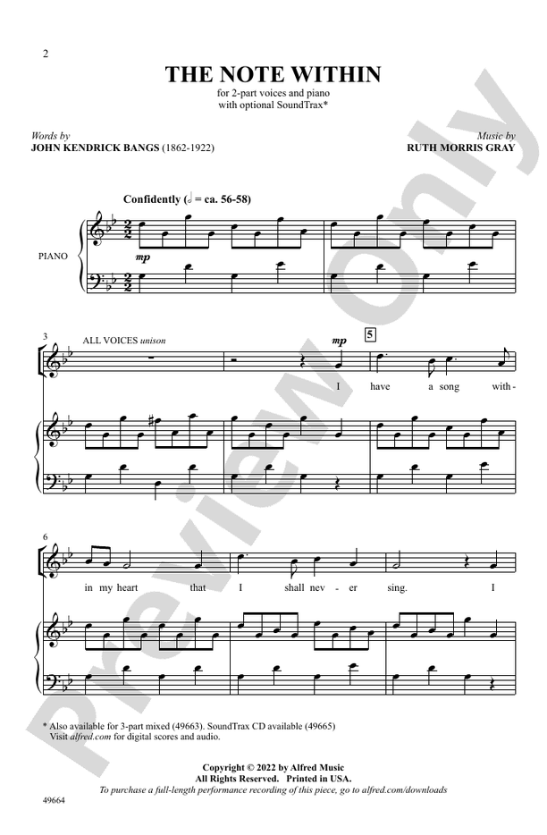 The Note Within - 2 Part Treble Choral Octavo (Digital Download)