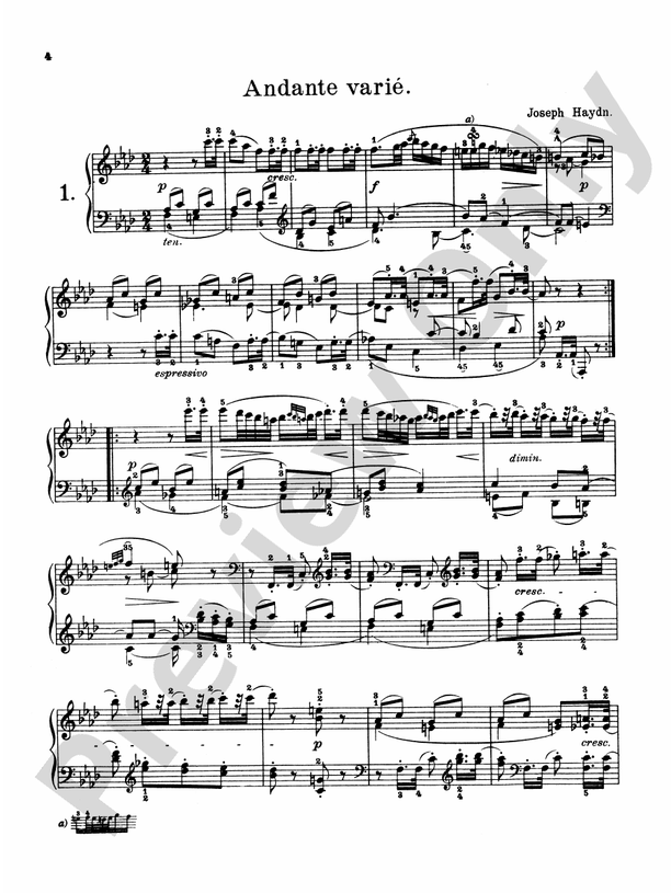 Haydn - Eight Various Compositions - Piano Solo (Digital Download)