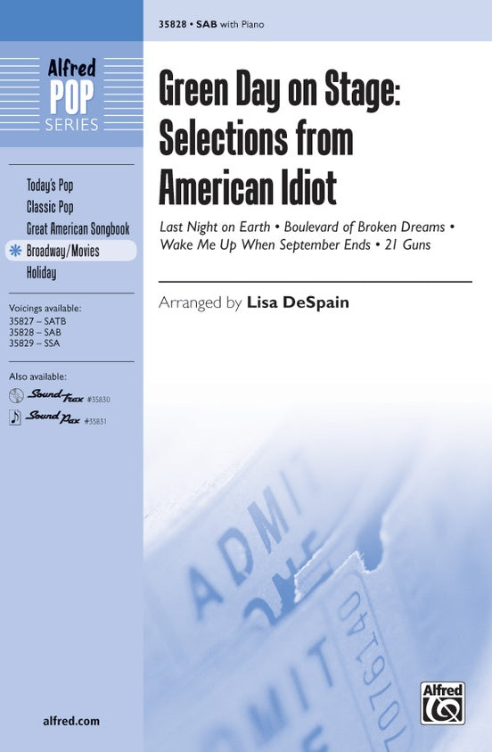 Green Day on Stage: Selections from American Idiot - SAB Choral Octavo (Digital Download)