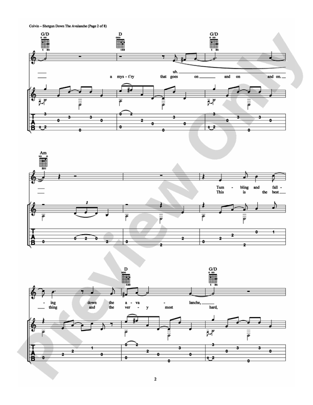 Shotgun Down The Avalanche - Easy Guitar (Digital Download)