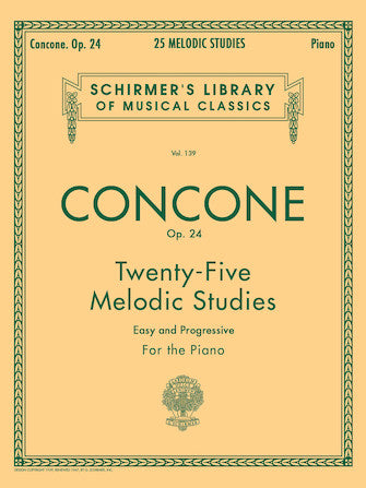 Concone - 25 Melodic Studies Op24 - Piano Solo Schirmer 50252980