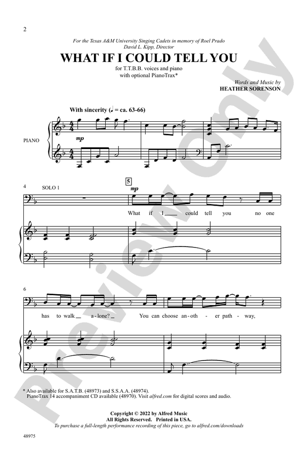 What If I Could Tell You - TTBB Choral Octavo (Digital Download)