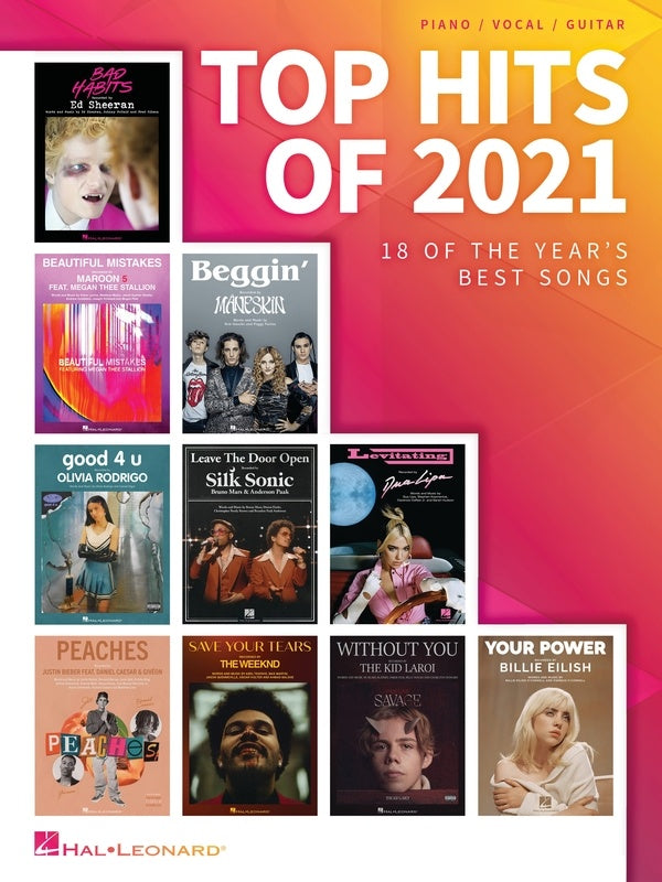 Top Hits Of 2021 - Piano/Vocal/Guitar PVG Hal Leonard 380166