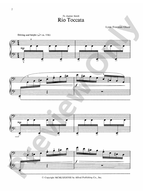 Rio Toccata - Piano (Digital Download)