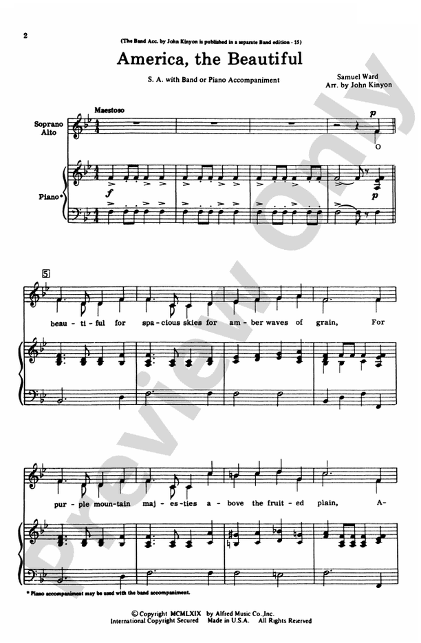 America, the Beautiful - 2-Part Choral Octavo (Digital Download)