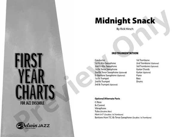 Midnight Snack – Jazz Ensemble Conductor Score & Parts (Digital Download)