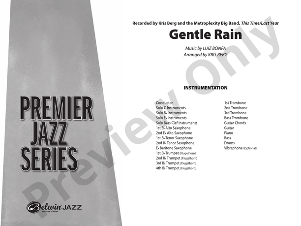 Gentle Rain (Grade 4) – Jazz Ensemble Conductor Score & Parts (Digital Download)