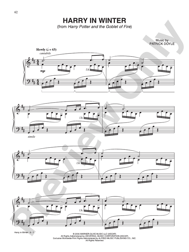 Harry In Winter (from "Harry Potter and the Goblet of Fire") - Piano (Digital Download)