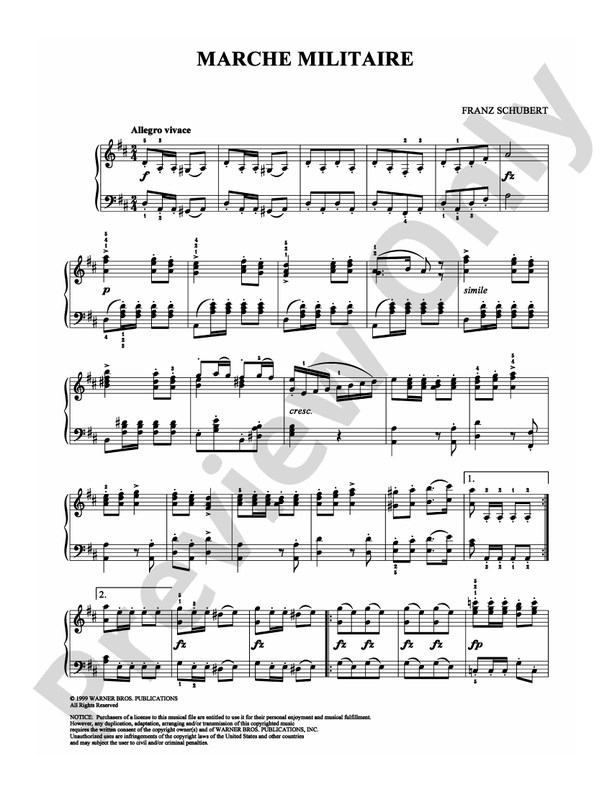 Schubert - Marche Militaire - Piano (Digital Download)