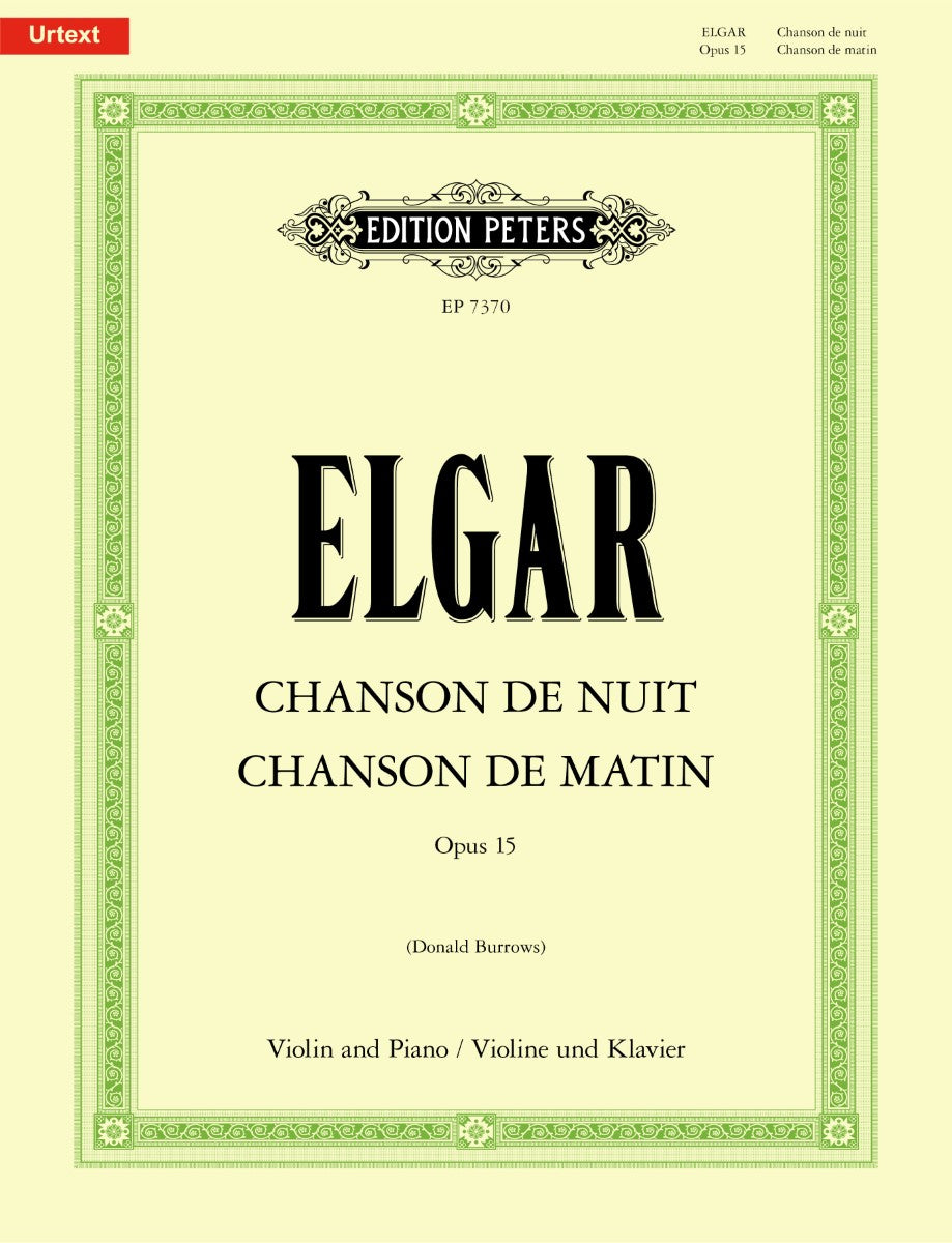 Elgar - Chanson de Matin & Chanson de Nuit Op15 - Violin/Piano Accompaniment - Peters EP7370