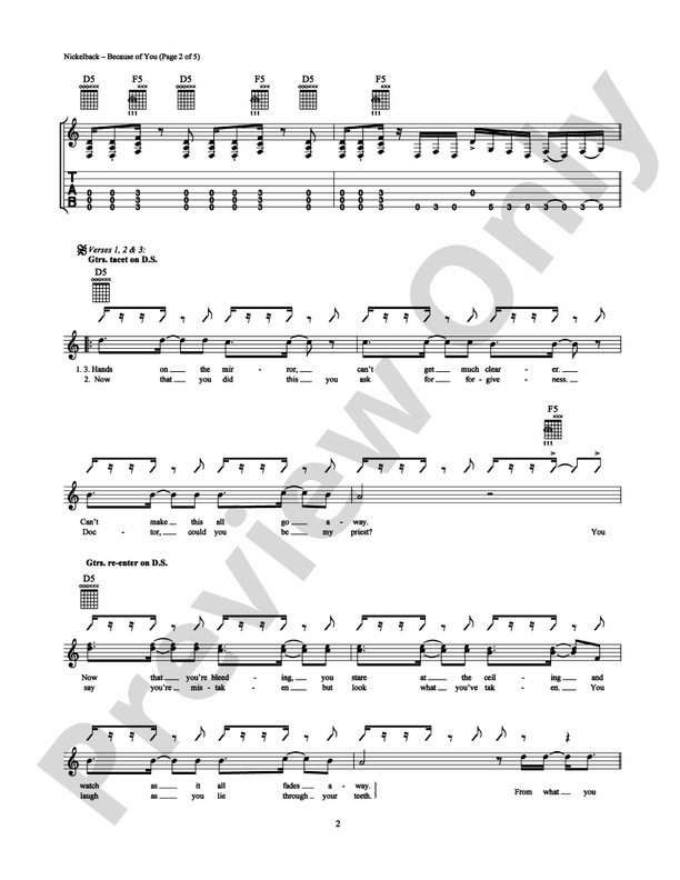Because of You - Guitar TAB (Digital Download)