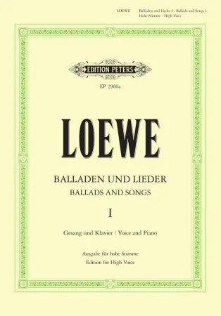 15 Ballads And Songs Vol. 1 - Classical Vocal High Voice - Carl Loewe - Peters EP2960A