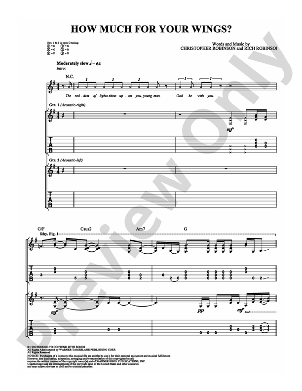 How Much For Your Wings? - Guitar TAB (Digital Download)