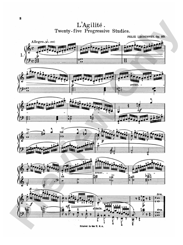 Couppey - L'Agilite, Op. 20 - Piano Solo (Digital Download)