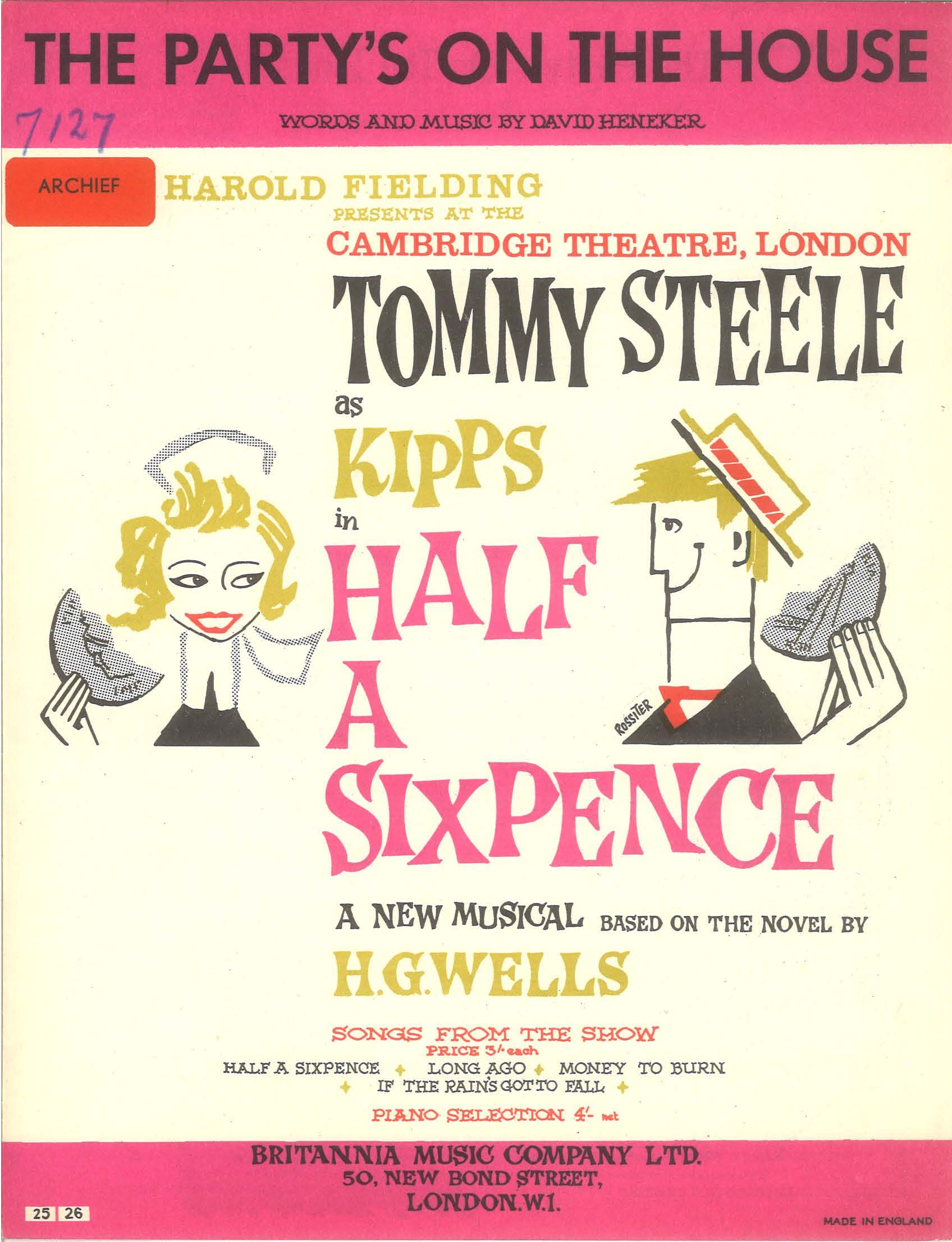 The Party's On The House - Tommy Steele - PVG (Digital Download)